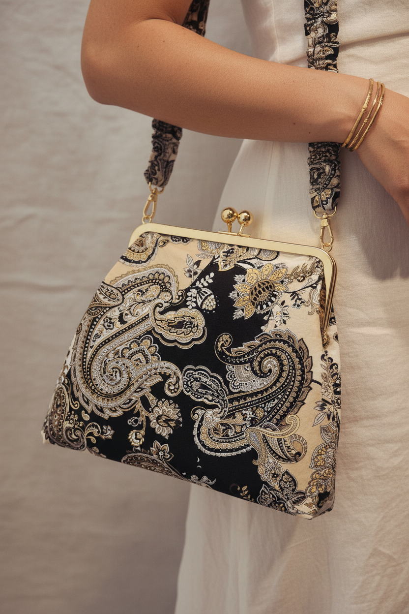 The Story Behind the Paisley Kiss Clasp Bag — Made by Klaudija