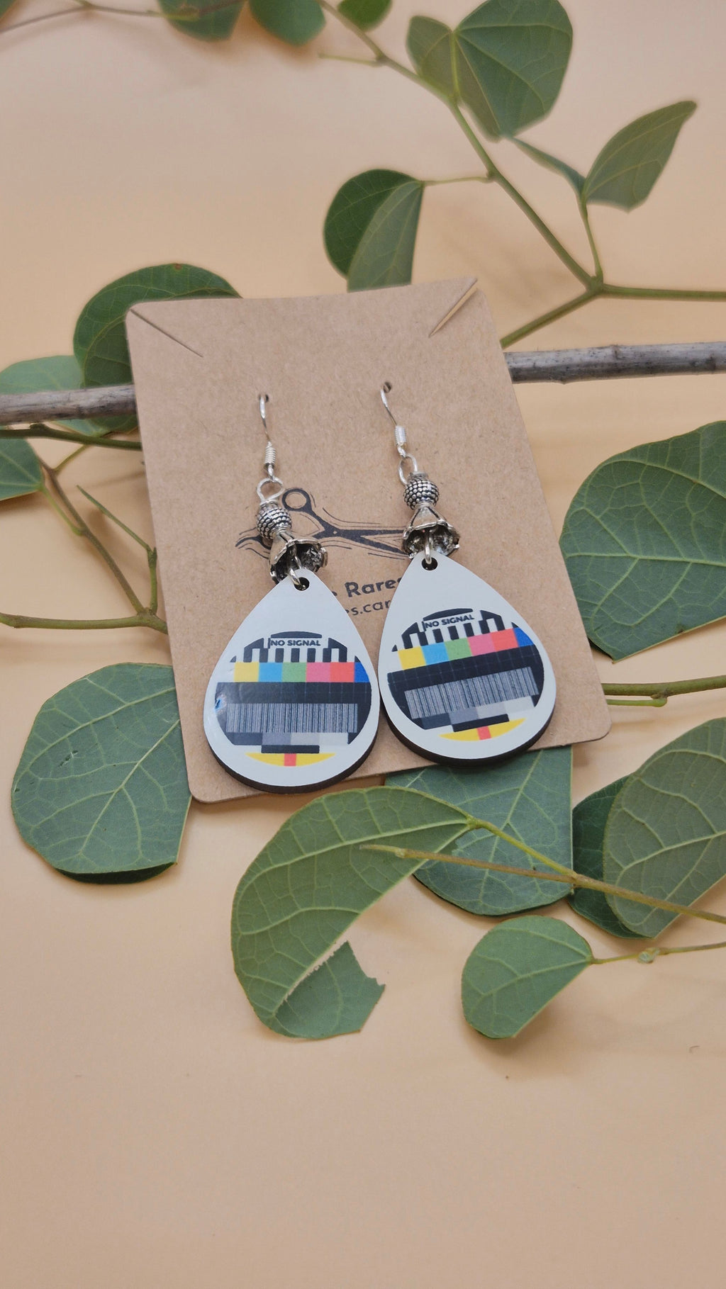 Retro Broken TV screen effect earrings