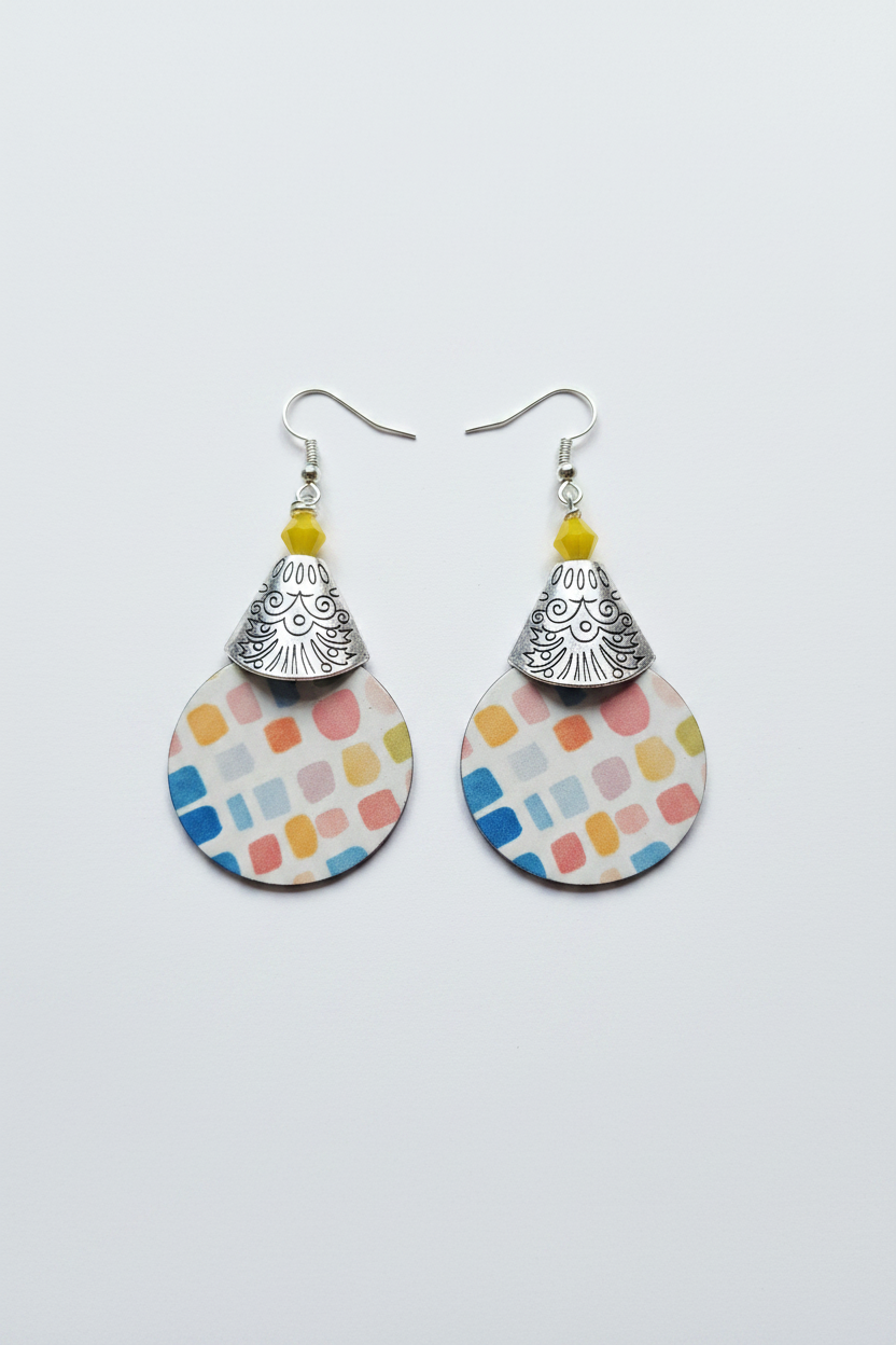 Retro Confetti Drop Earrings