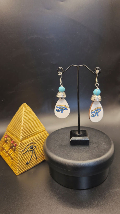 Eye of Horus Teardrop Earrings