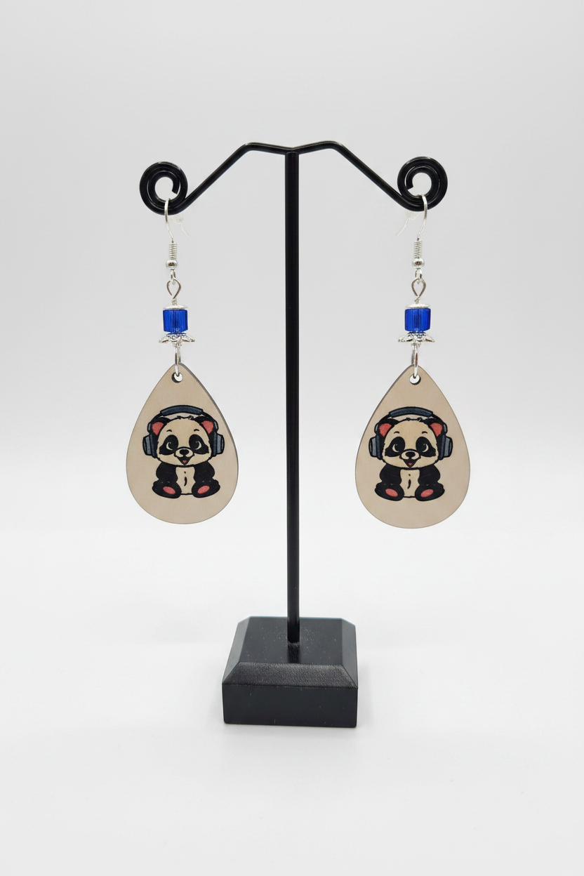 Disco Panda Drop Earrings