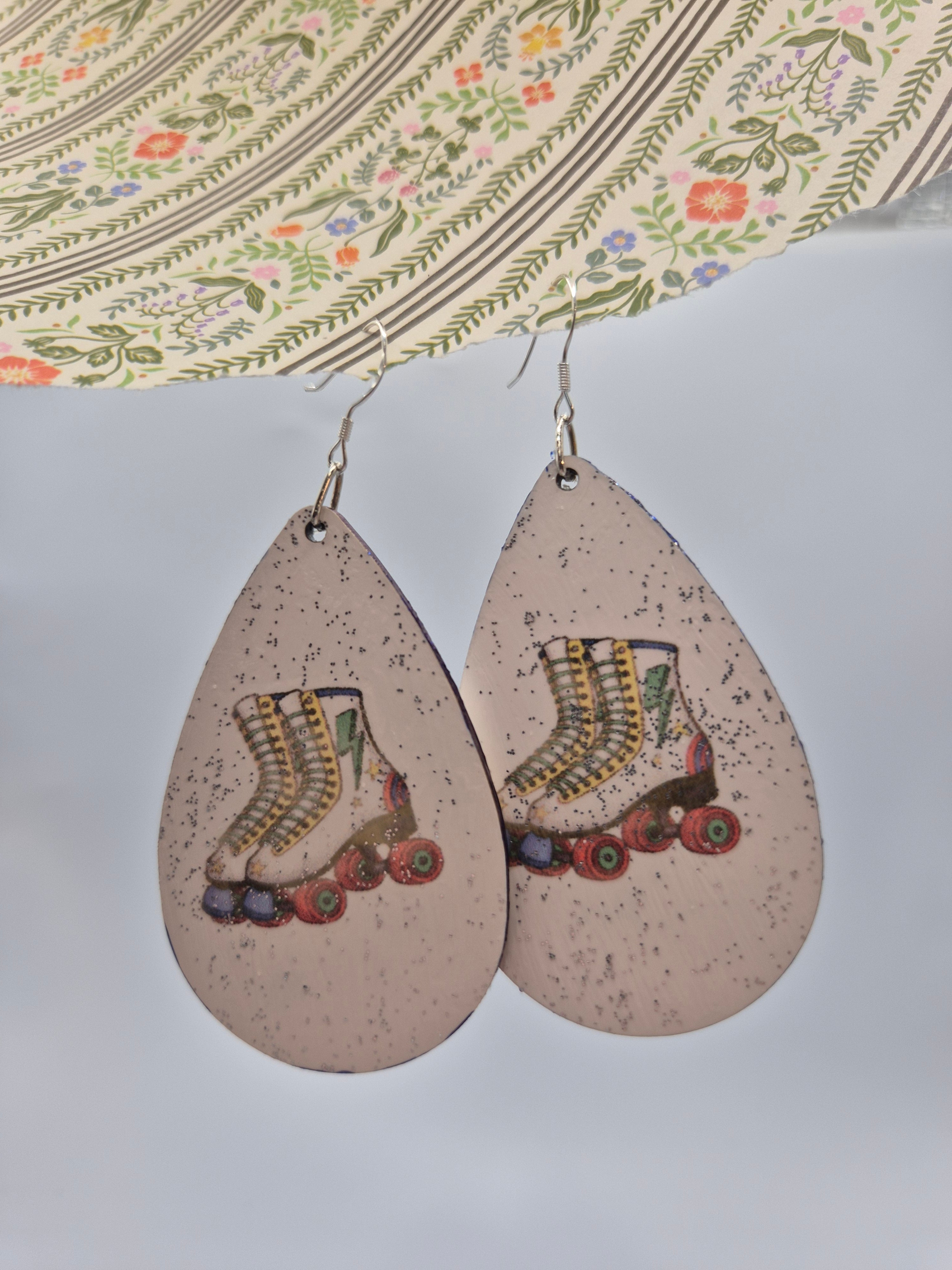 Retro Roller Skate Teardrop Earrings