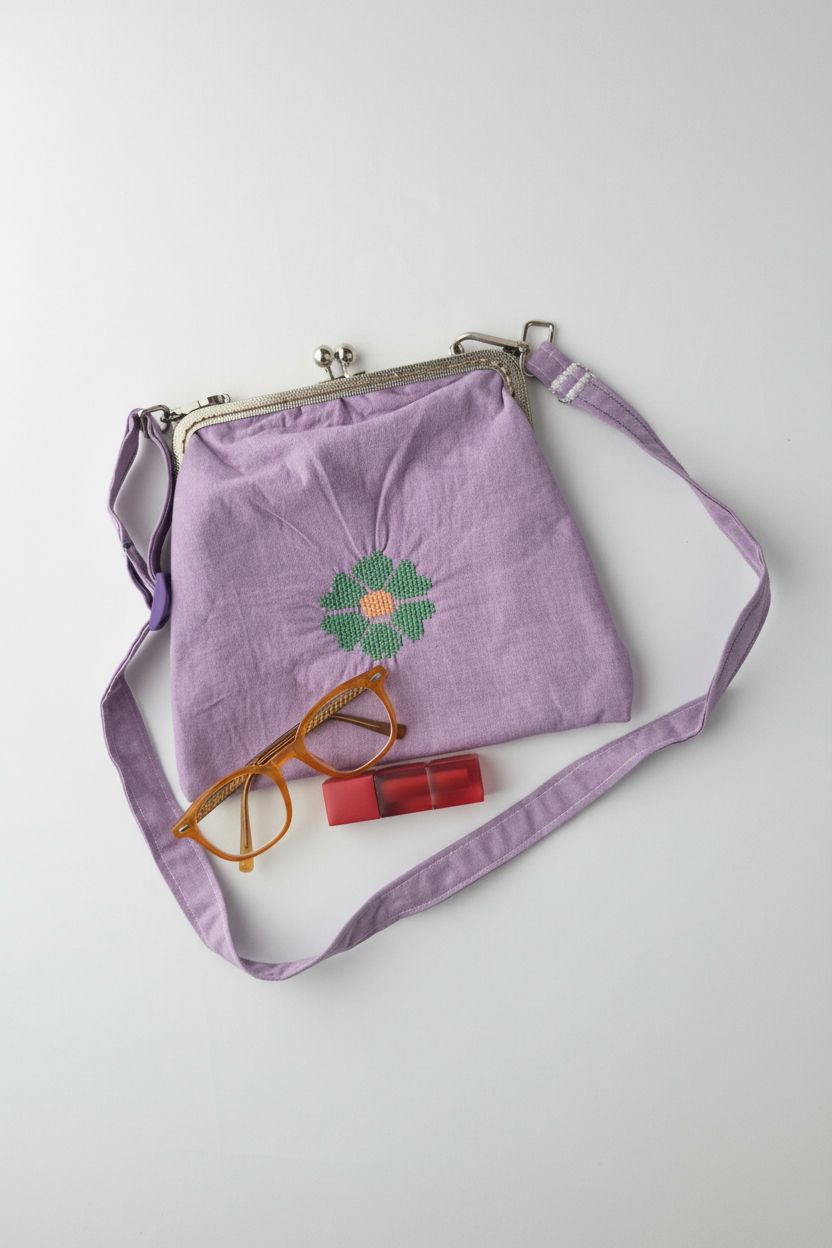 Lavender Bloom Crossbody Pouch