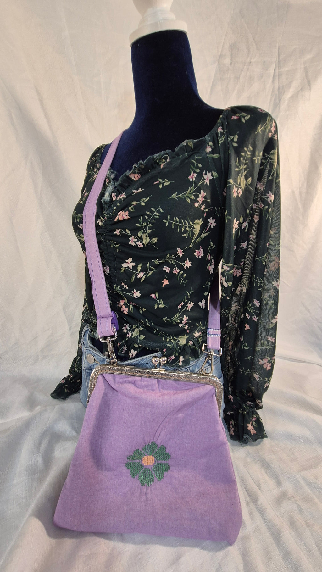 Lavender Bloom Crossbody Pouch
