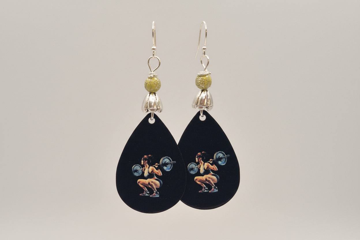 Squat Goals Teardrop Earrings