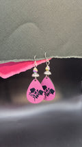 Black Rose Teardrop Earrings