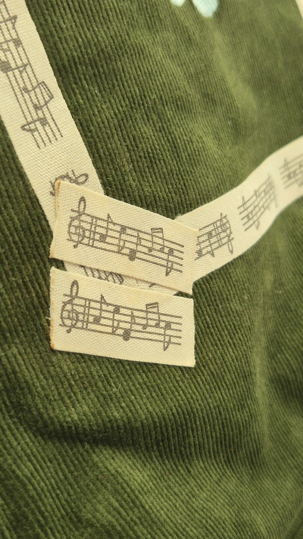 Olive Green Corduroy Crossbody Bag with Daisy Patch