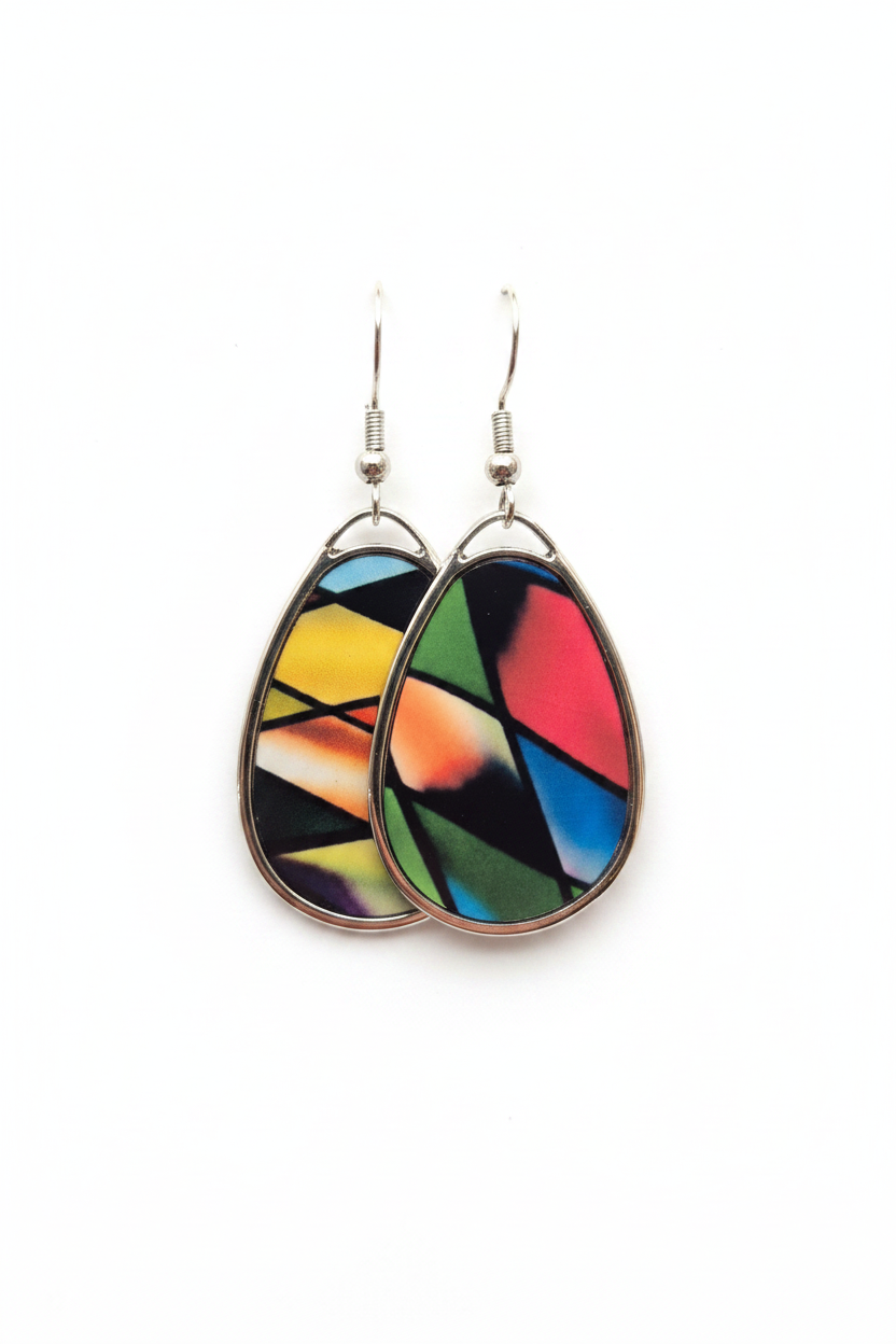 Stained Glass Teardrop Earrings