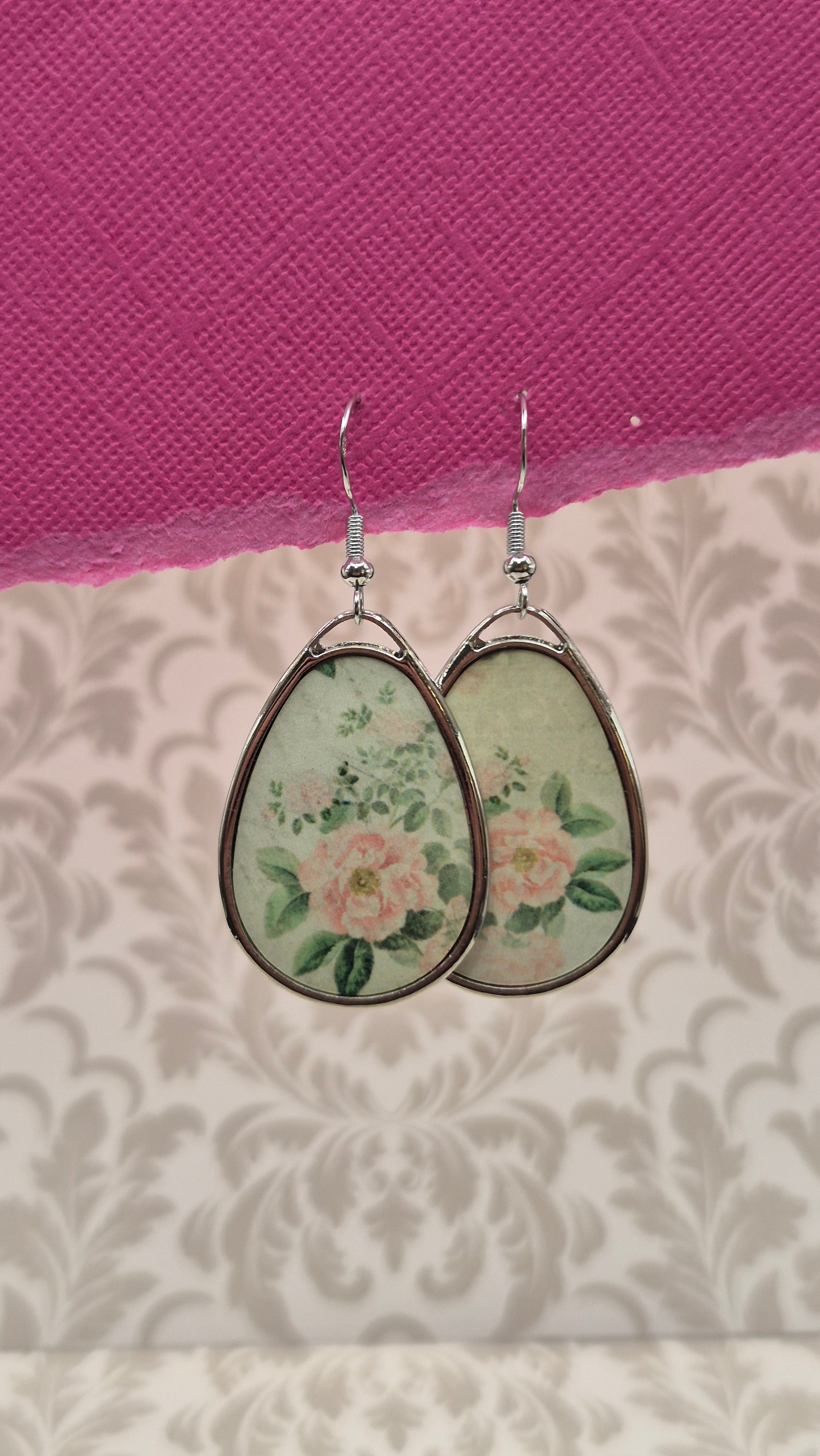 Vintage Floral Teardrop Earrings