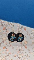 90s Girl with Headphones Circle Earrings
