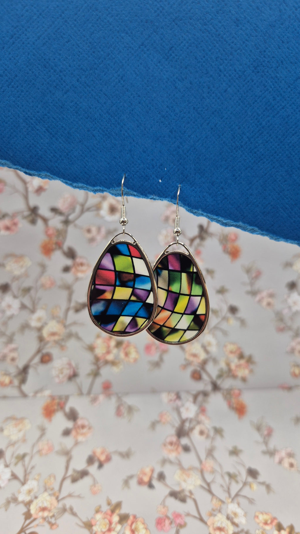 Mosaic Kaleidoscope Teardrop Earrings