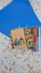 Mosaic Kaleidoscope Teardrop Earrings