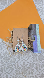 Made in the 90s Rubik's Cube Pearl Teardrop Earrings
