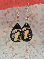 Floral Portrait Teardrop Earrings