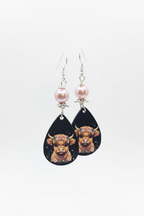 Highland Cow Teardrop Earrings