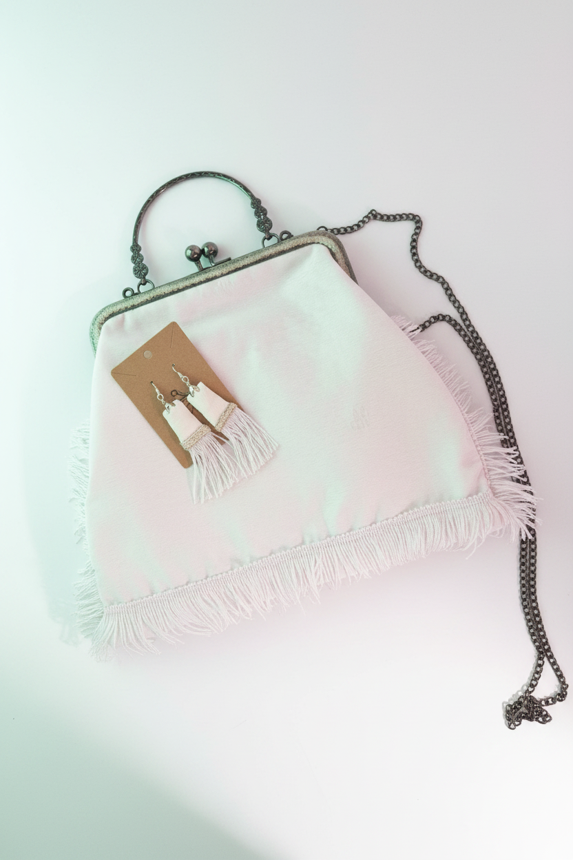 Fringe Clutch & Tassel Earring Set