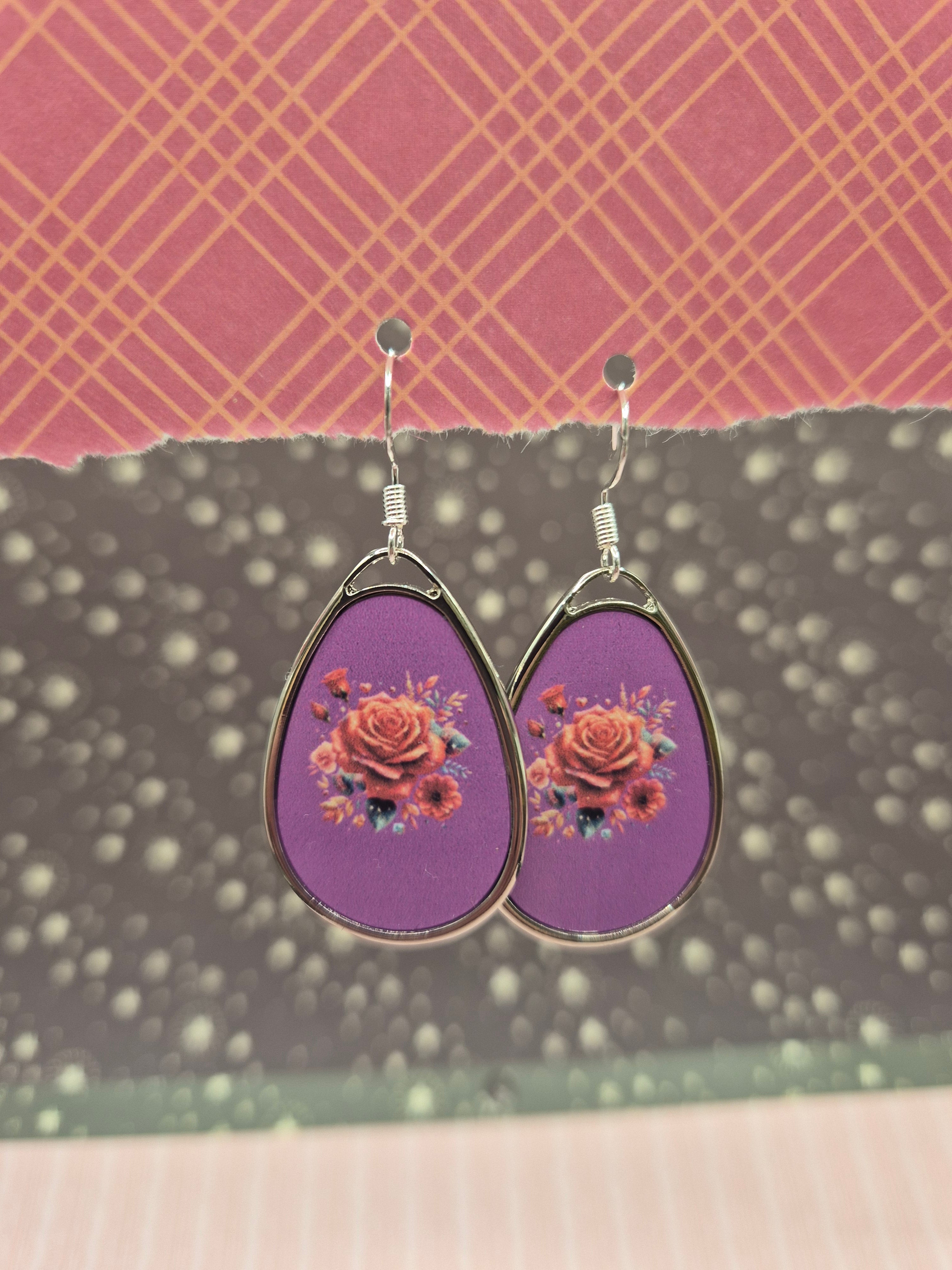 Rose Bouquet Teardrop Earrings