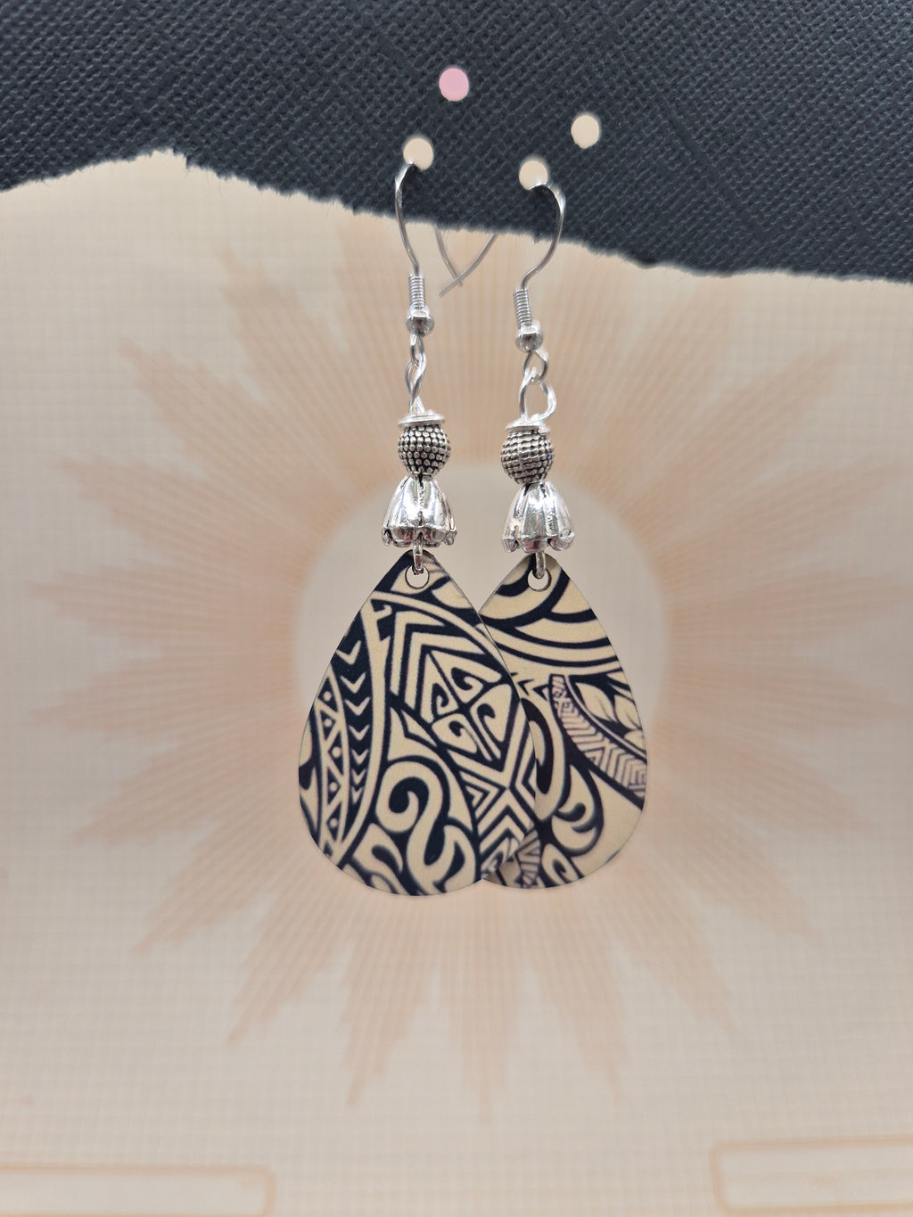 Tribal Print Teardrop Earrings