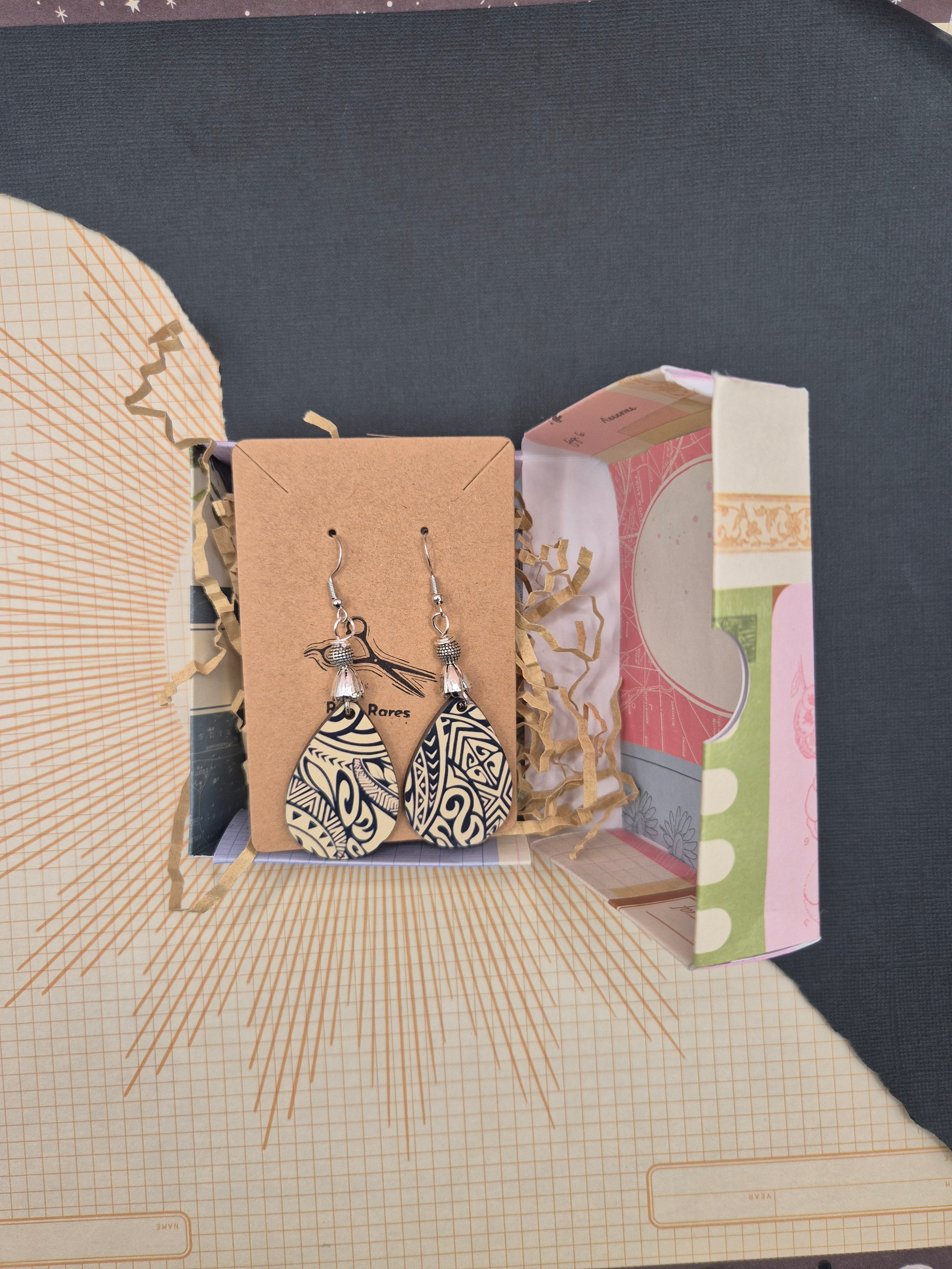 Tribal Print Teardrop Earrings