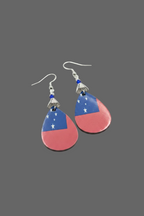 Samoan Flag Teardrop Earrings