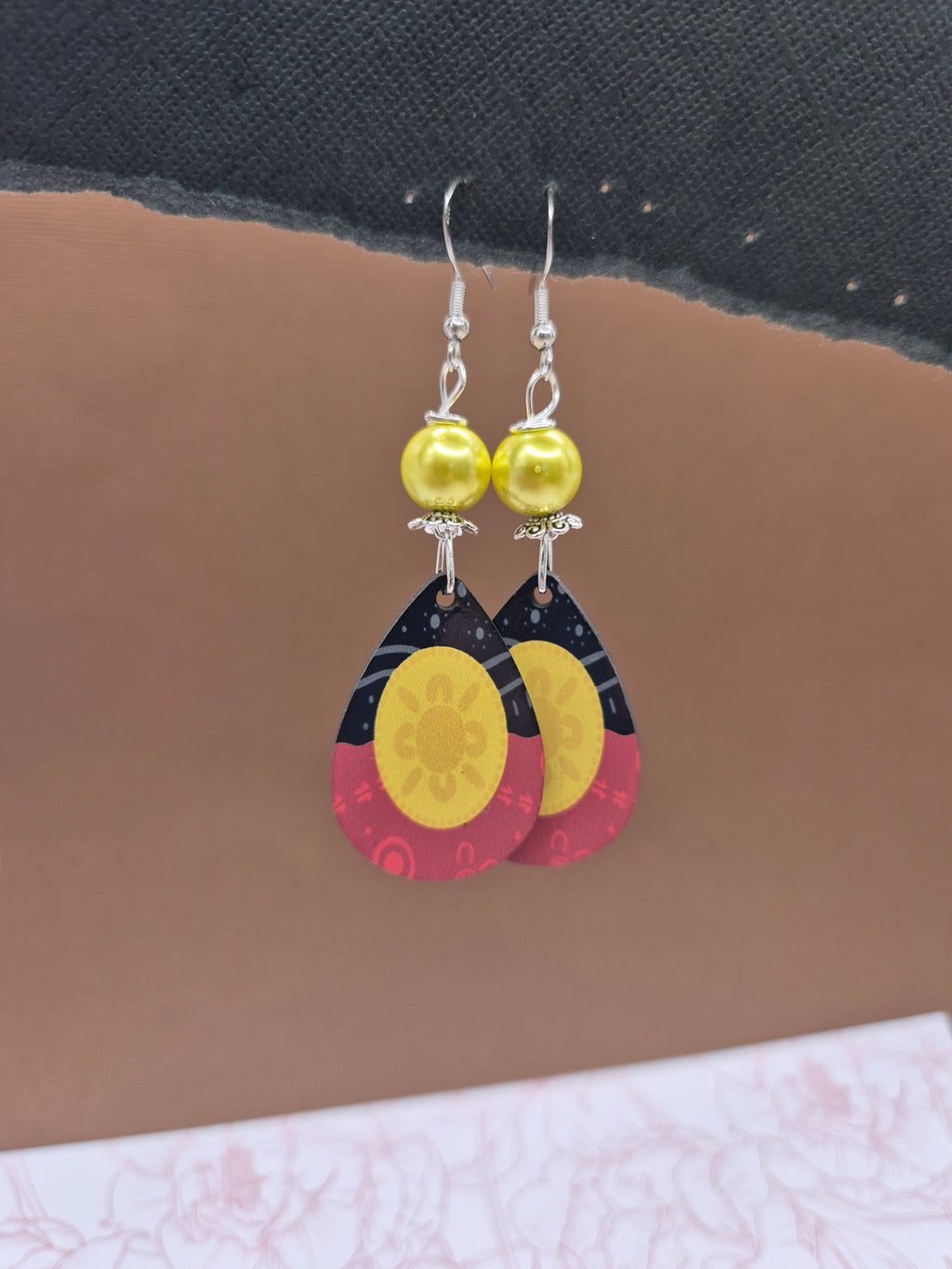 Aboriginal Flag Teardrop Earrings