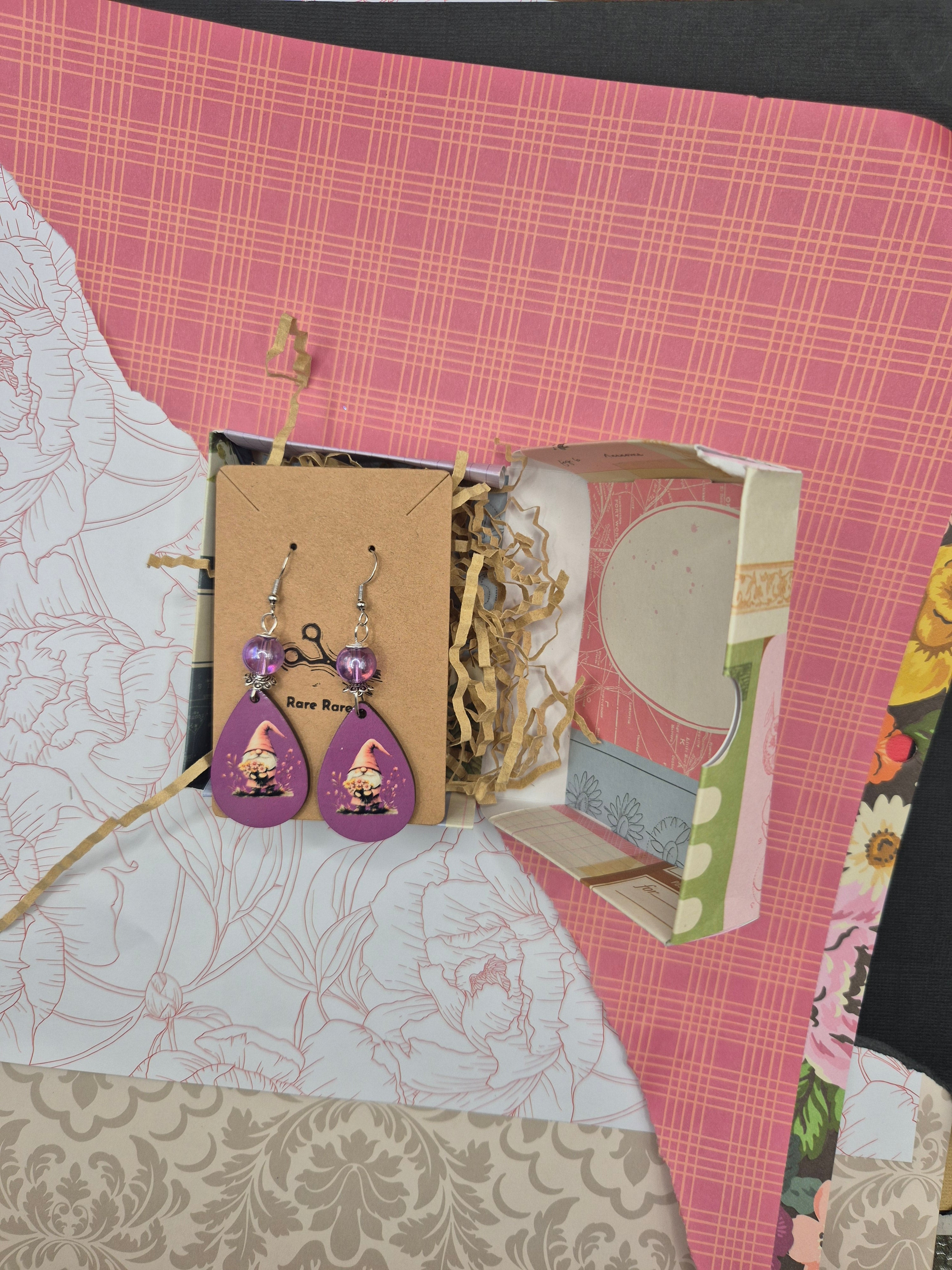 Flower Gnome Teardrop Earrings