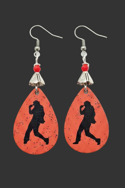 Dancer Silhouette Teardrop Earrings