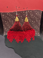Crimson Lace Bag & Earring Set
