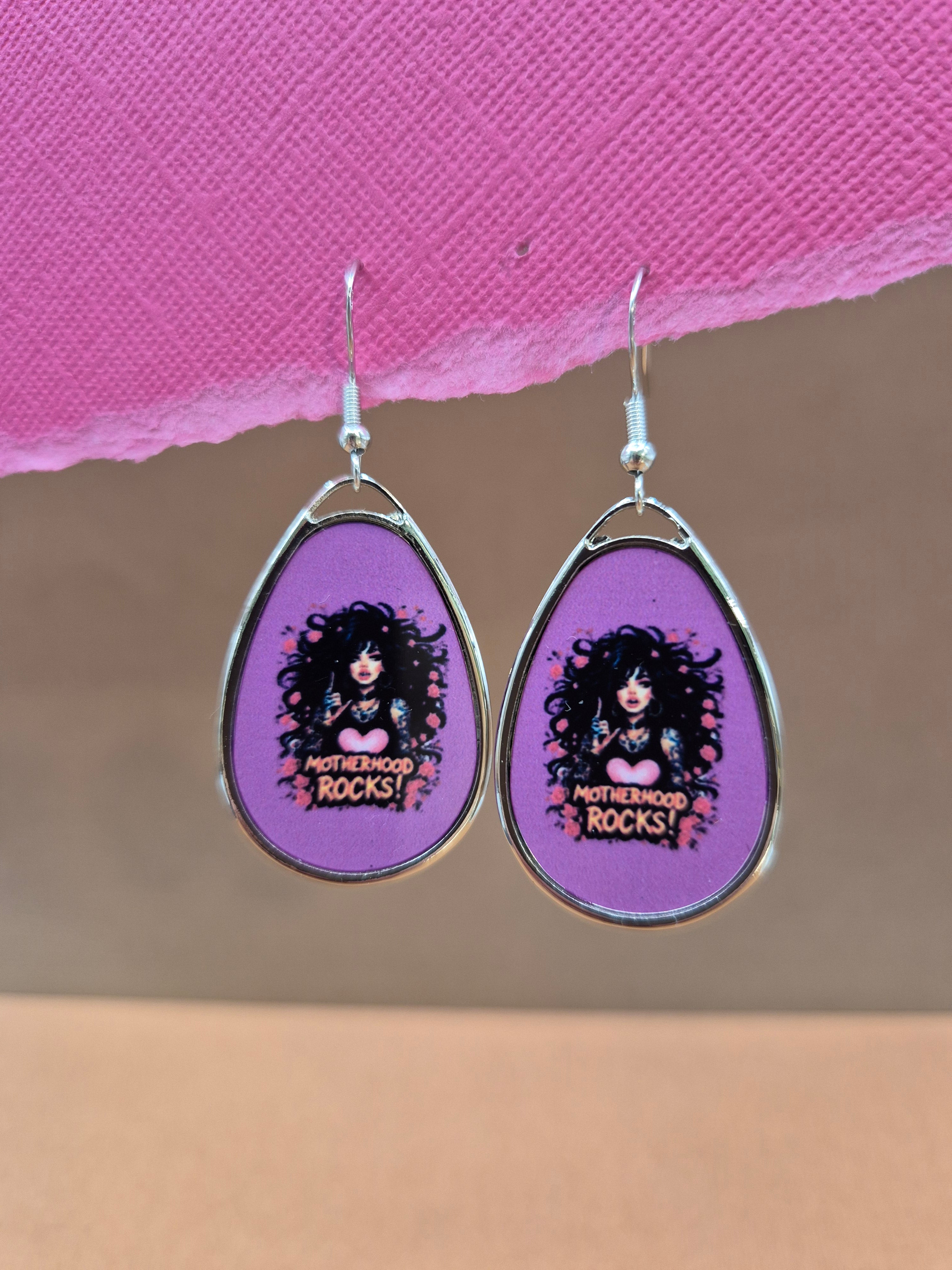 Motherhood Rocks Teardrop Earrings