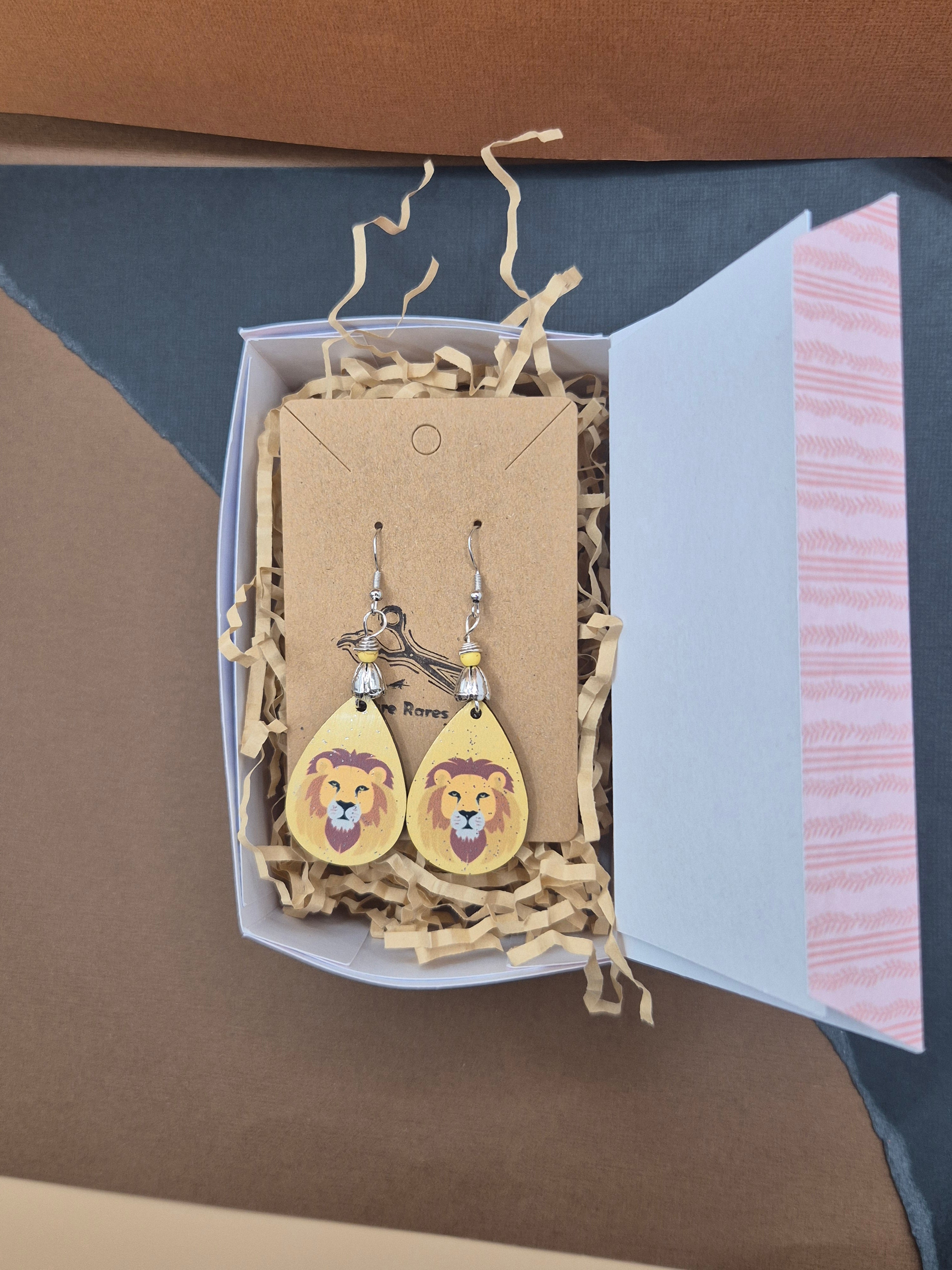 Lion Teardrop Earrings