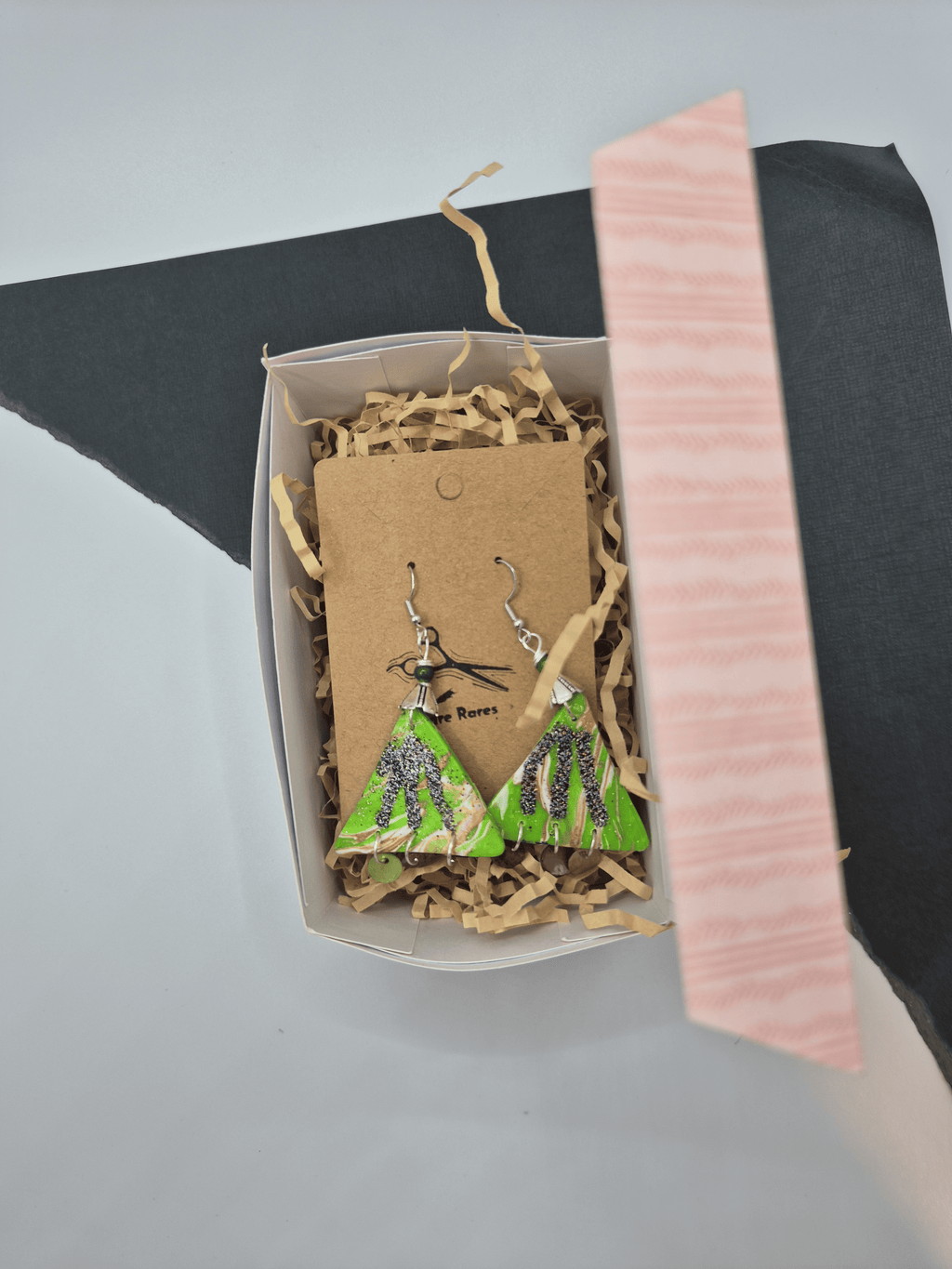 Clay Triangle Drop Earrings