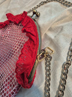 Pink Sequin Clasp Bag & Earring Set