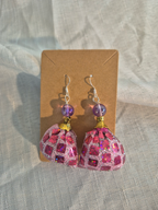 Pink Sequin Clasp Bag & Earring Set