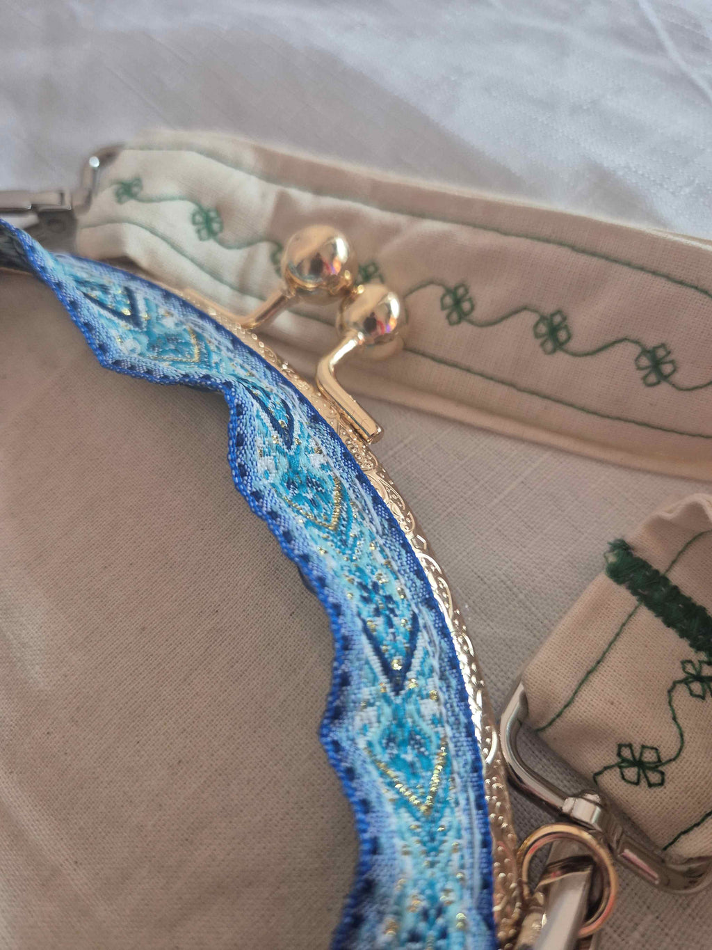 Embroidered Floral Crossbody Bag