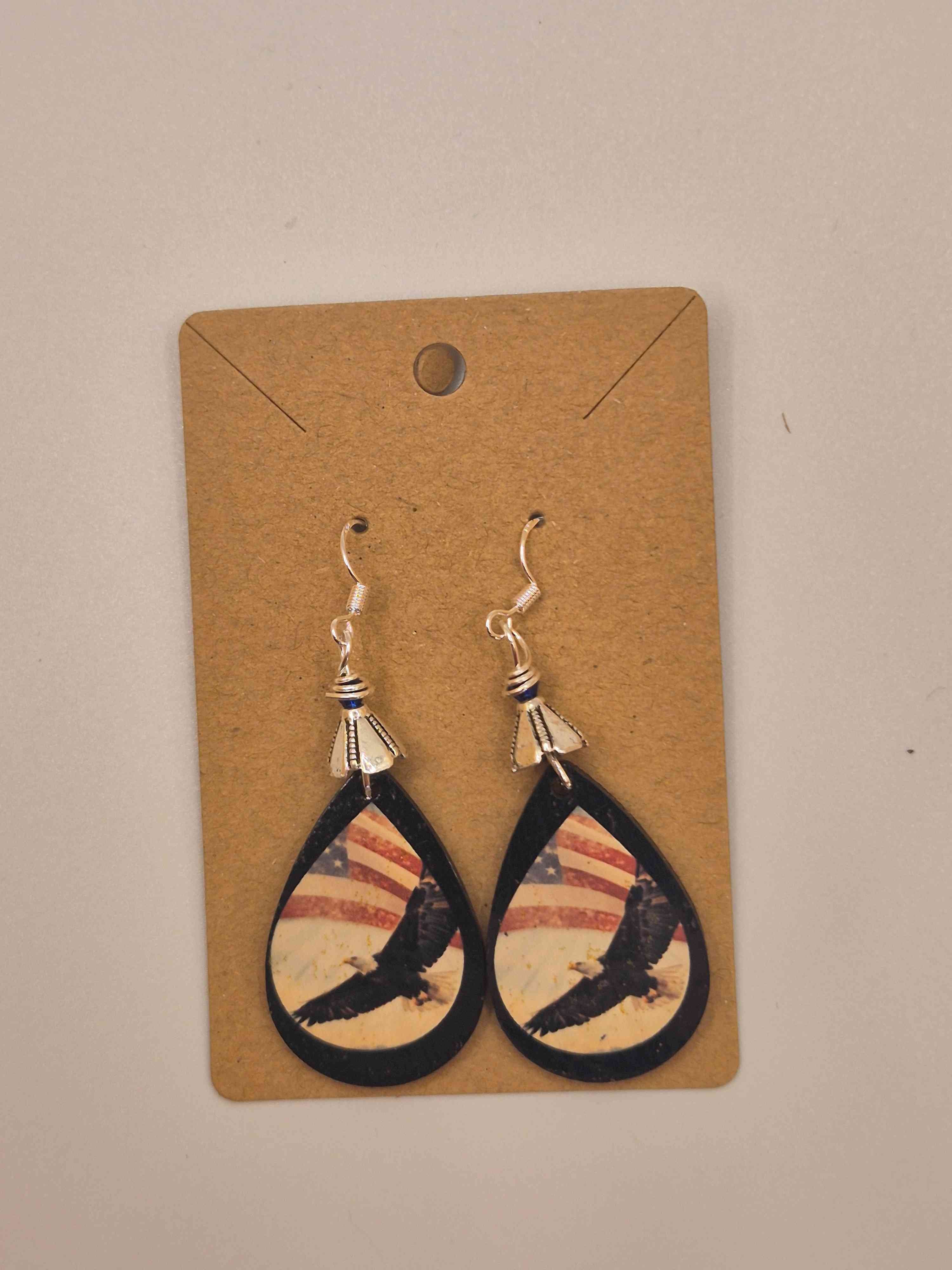 American Eagle Flag Teardrop Earrings