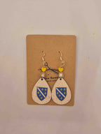 Bosnia Fleur-de-Lis Shield Teardrop Earrings