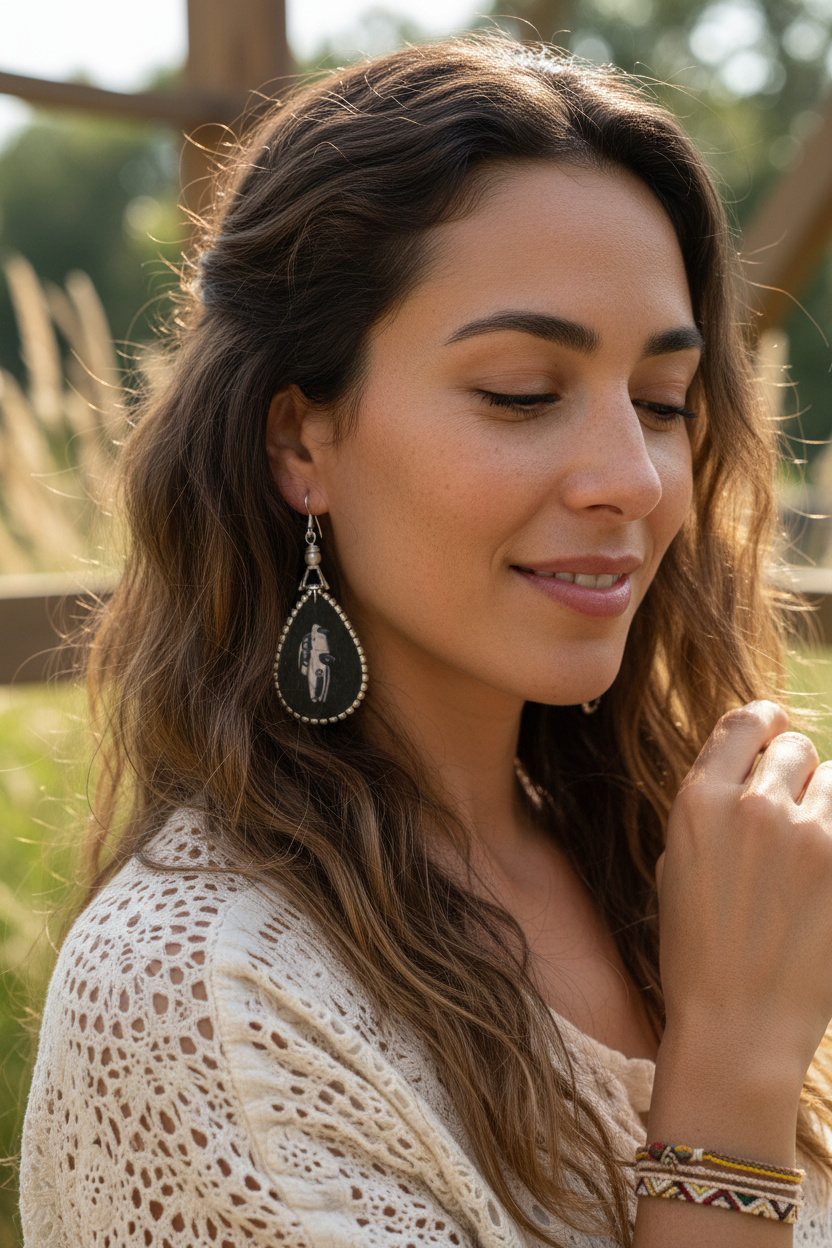 Vintage Night Drive Teardrop Earrings