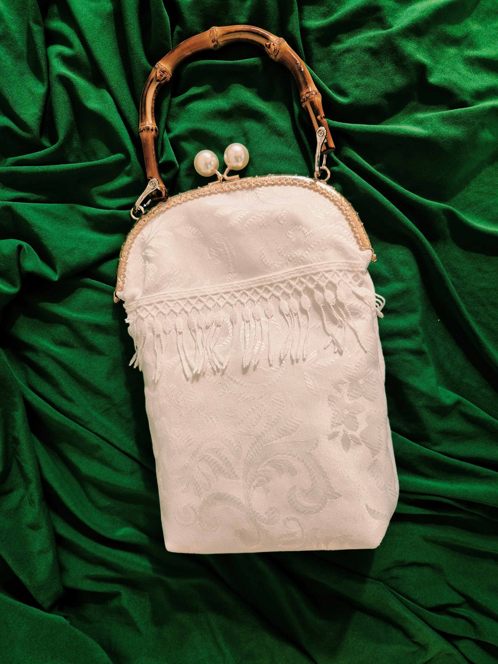 Pearl & Bamboo Fringe Bag