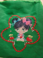 Cherry Girl Embroidered Bamboo Bag