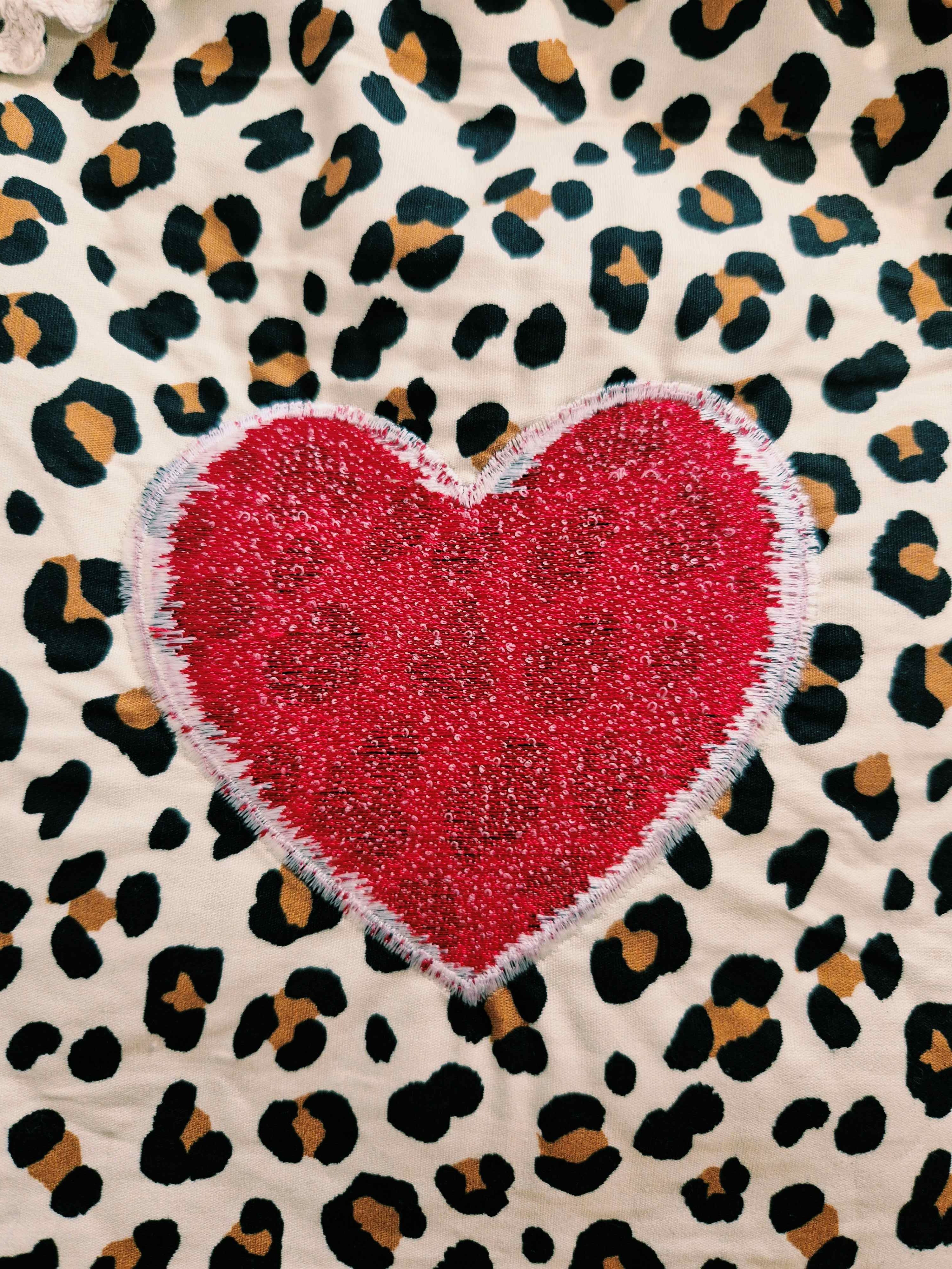 Leopard Print Heart Crossbody Bag