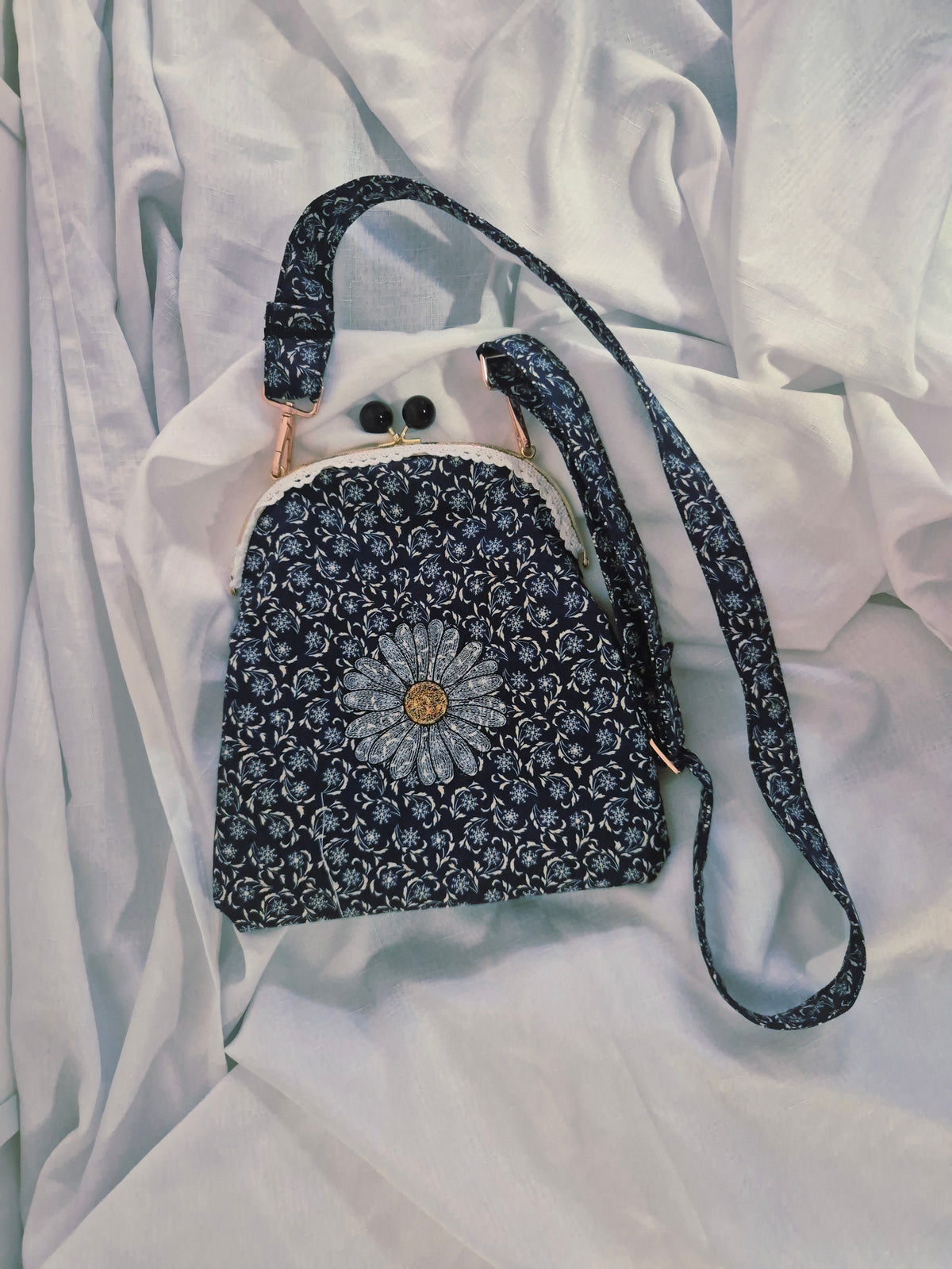 Midnight Daisy Crossbody Bag