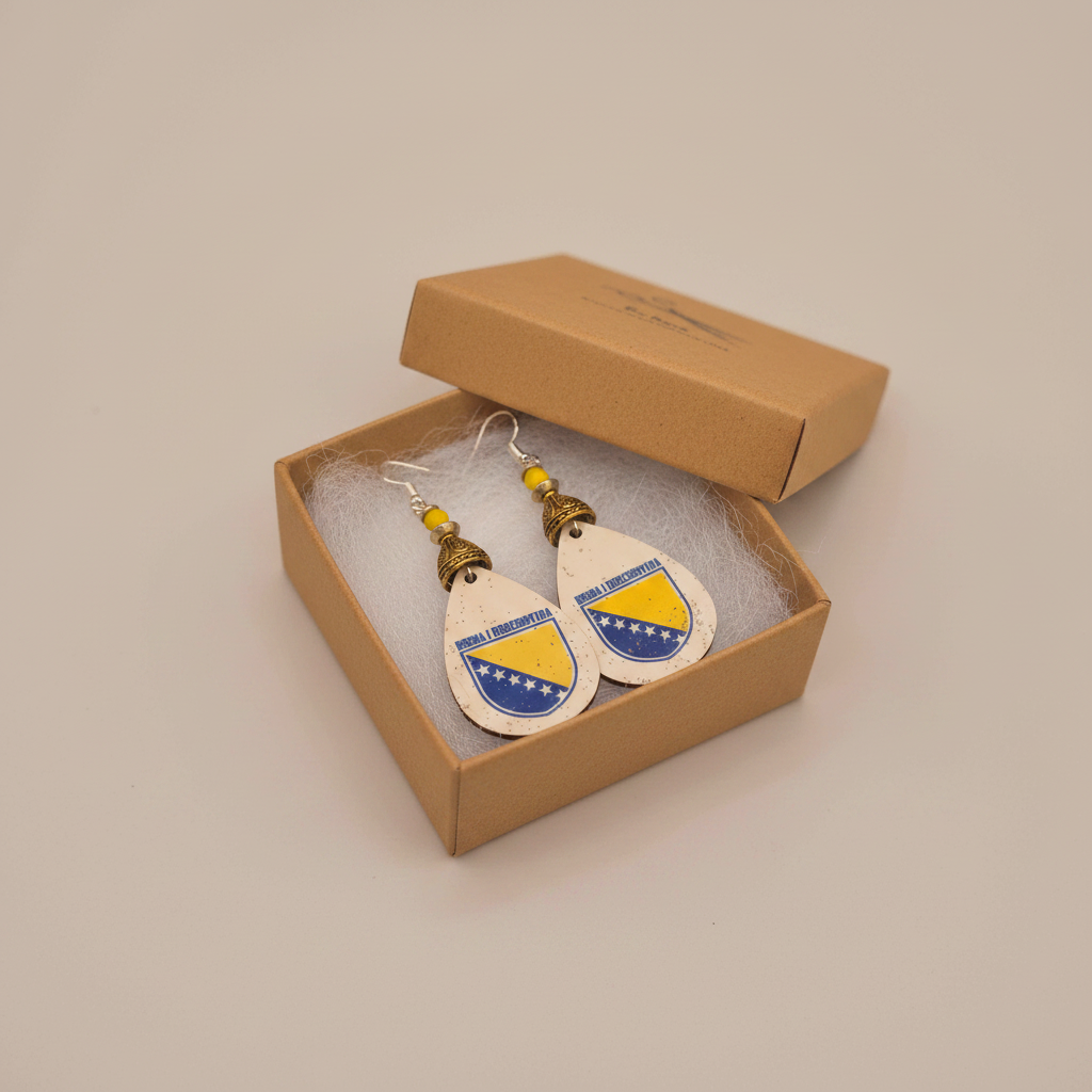 Bosna i Hercegovina earrings in a gift box
