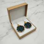 Earrings in brown kraft box