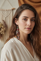 Fern & Fuchsia Lace Drop Earrings