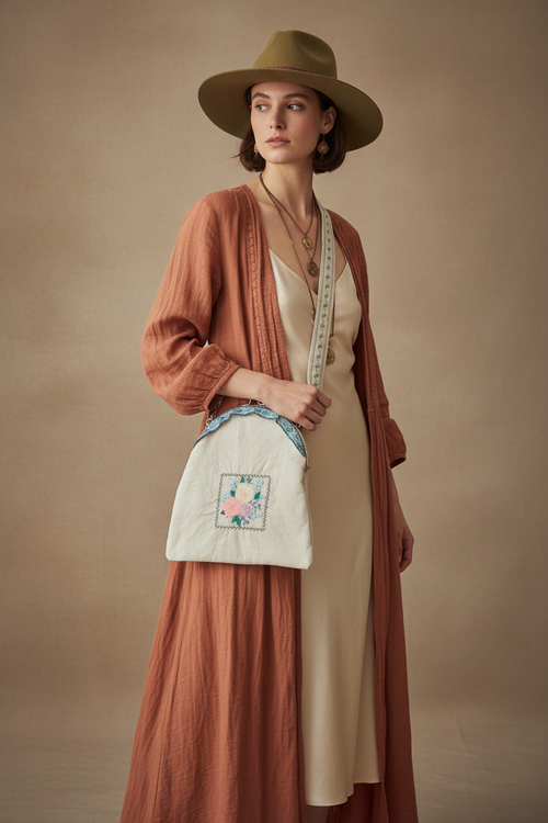 Embroidered Floral Crossbody Bag Lifestyle