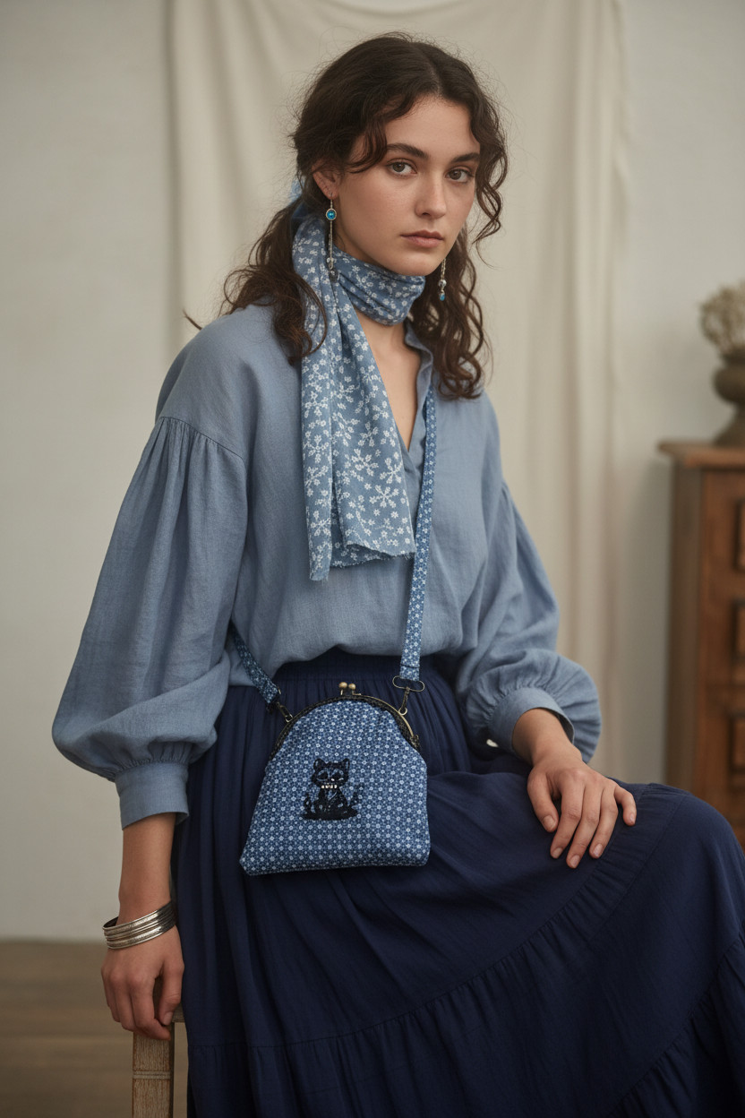 Midnight Cat Bag styled on model