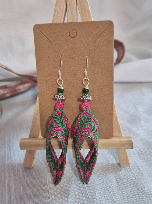 Fern & Fuchsia Lace Drop Earrings