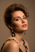 Woman wearing roller skate earrings